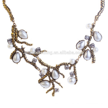 2015 personality flower shape pearl pendant necklace